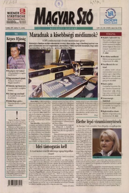 Magyar Szó, 64. évf. 2007. október 31. 255. sz. 1–20. oldal