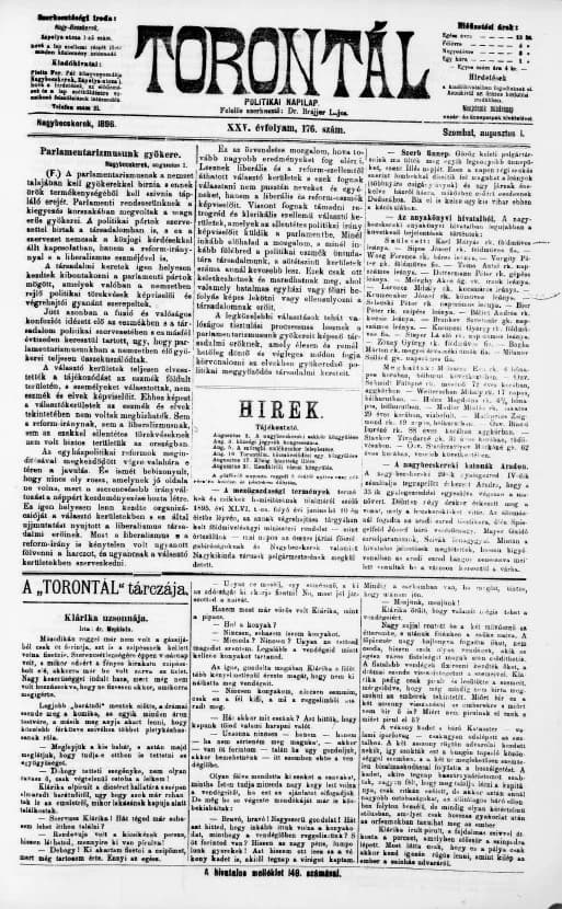 Torontál, 25. évf. 1896. augusztus 1. 176. sz.