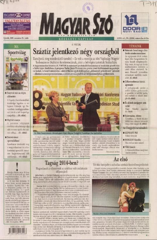 Magyar Szó, 66. évf. 2009. november 23. 274. sz. 1–16. oldal