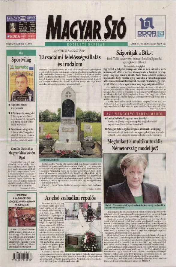 Magyar Szó, 67. évf. 2010. október 18. 243. sz. 1–16. oldal