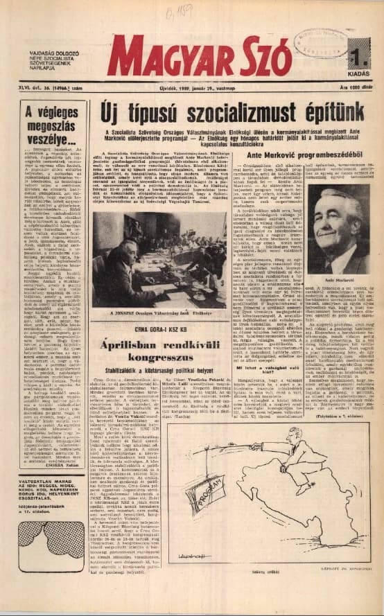 Magyar Szó, 46. évf. 1989. január 29. 26. sz. 1–32. oldal
