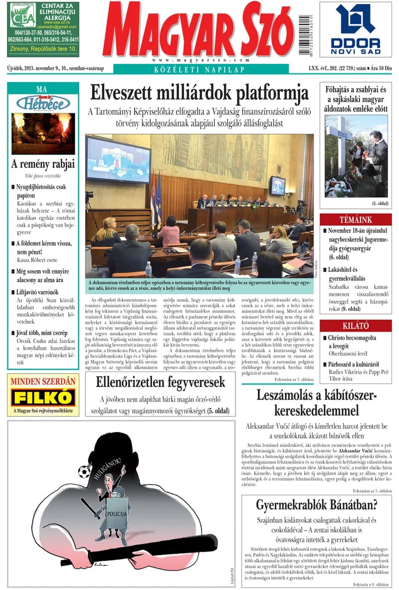 Magyar Szó, 70. évf. 2013. november 9. – 10. 262. sz. 1–48. oldal