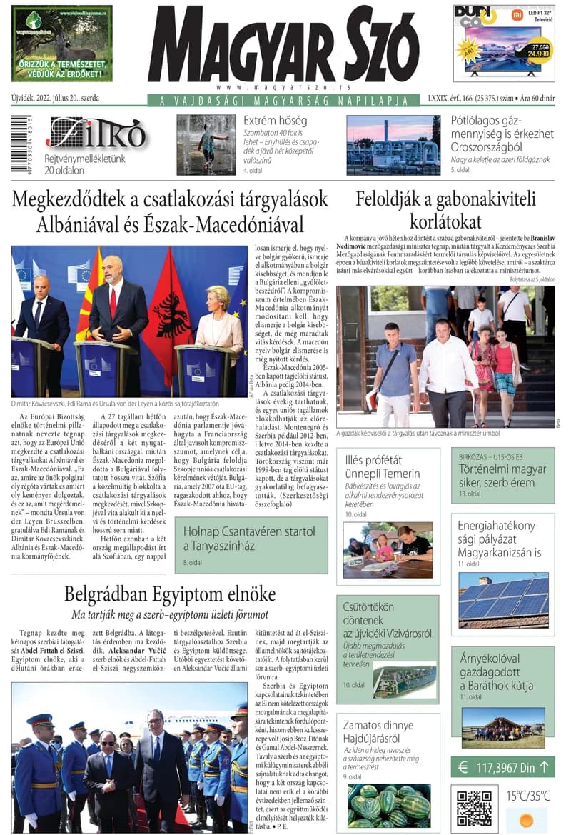Magyar Szó, 79. évf. 2022. július 20. 166. sz. 1–16. oldal