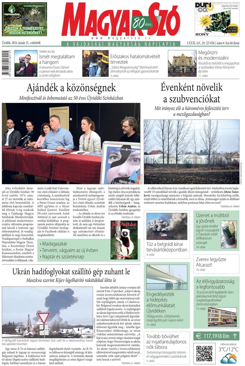 Magyar Szó, 81. évf. 2024. január 25. 20. sz. 1–20. oldal