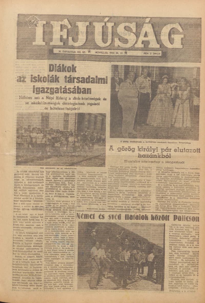 Ifjúság, 11. évf. 1955. szeptember 17. 518. sz.