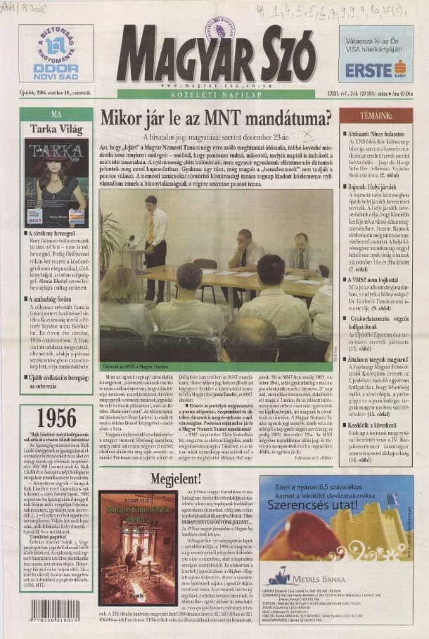 Magyar Szó, 63. évf. 2006. október 19. 244. sz. 1–20. oldal