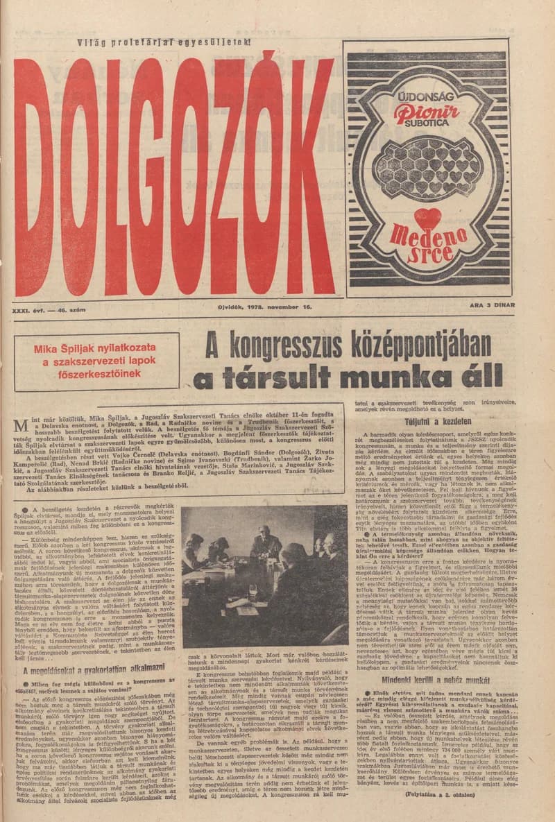 Dolgozók, 32. évf. 1978. november 16. 46. sz.
