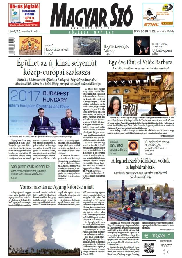Magyar Szó, 74. évf. 2017. november 28. 278. sz. 1–20. oldal