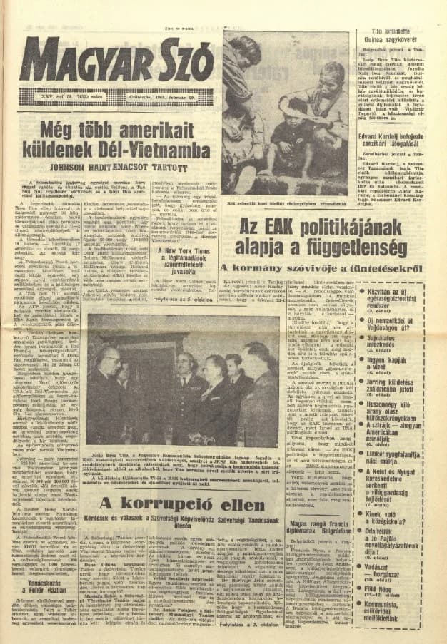 Magyar Szó, 25. évf. 1968. február 29. 58. sz. 1–20. oldal