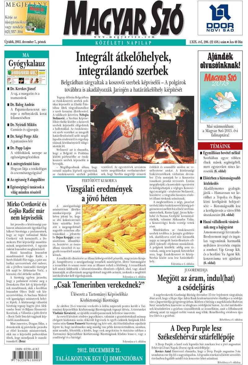 Magyar Szó, 69. évf. 2012. december 7. 286. sz. 1–20. oldal