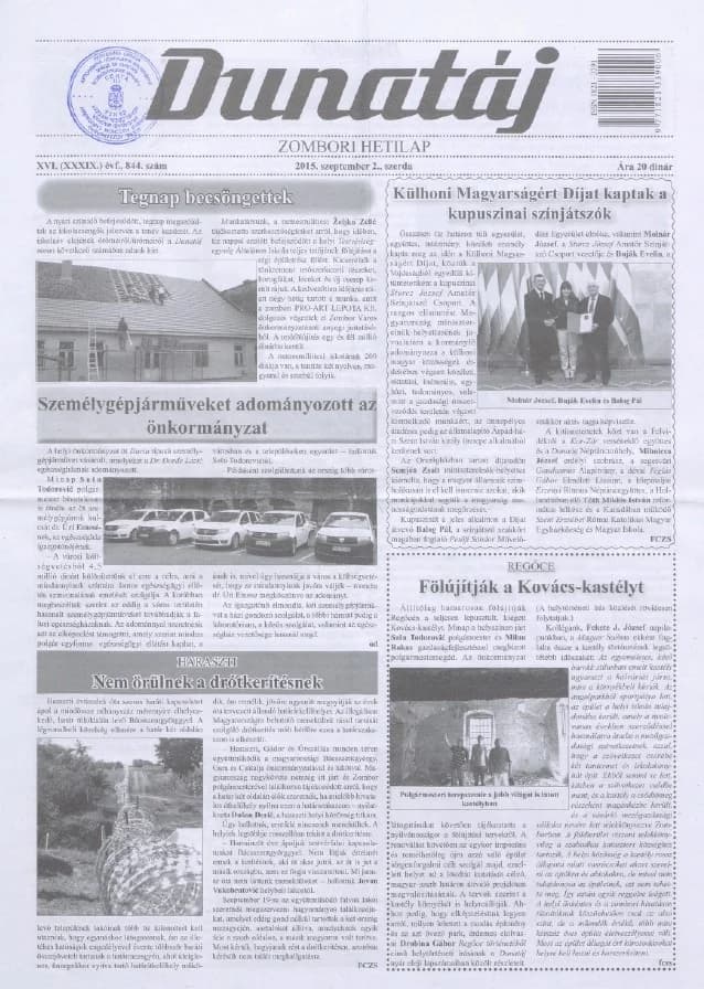 Dunatáj, 17. évf. 2015. szeptember 2. 844. sz.