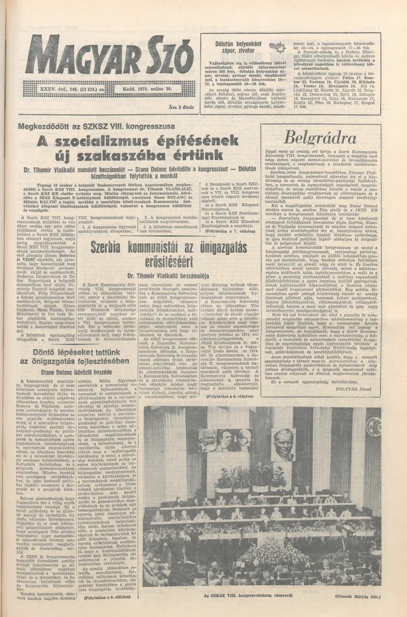 Magyar Szó, 35. évf. 1978. május 30. 146. sz. 1–20. oldal