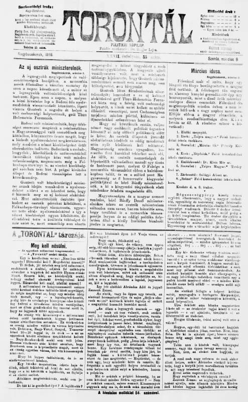 Torontál, 27. évf. 1898. március 9. 55. sz.