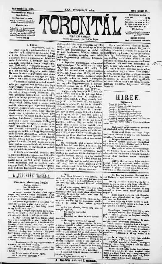 Torontál, 25. évf. 1896. január 13. 9. sz.
