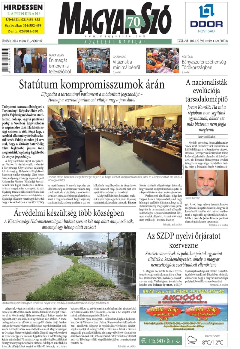 Magyar Szó, 71. évf. 2014. május 15. 109. sz. 1–20. oldal