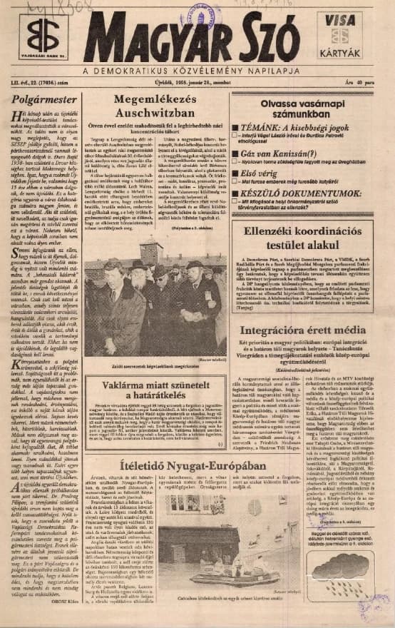 Magyar Szó, 52. évf. 1995. január 28. 22. sz. 1–16. oldal