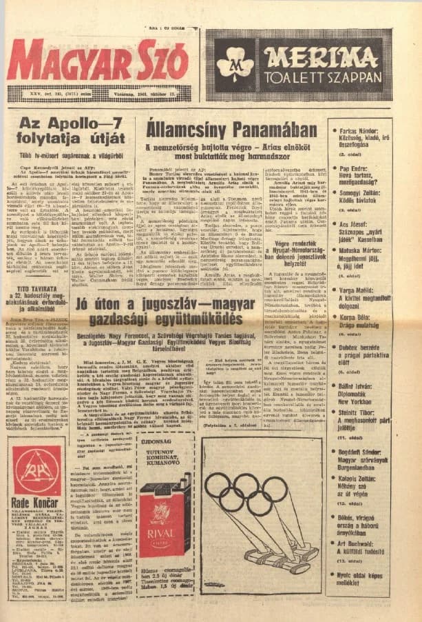 Magyar Szó, 25. évf. 1968. október 13. 283. sz. 1–32. oldal