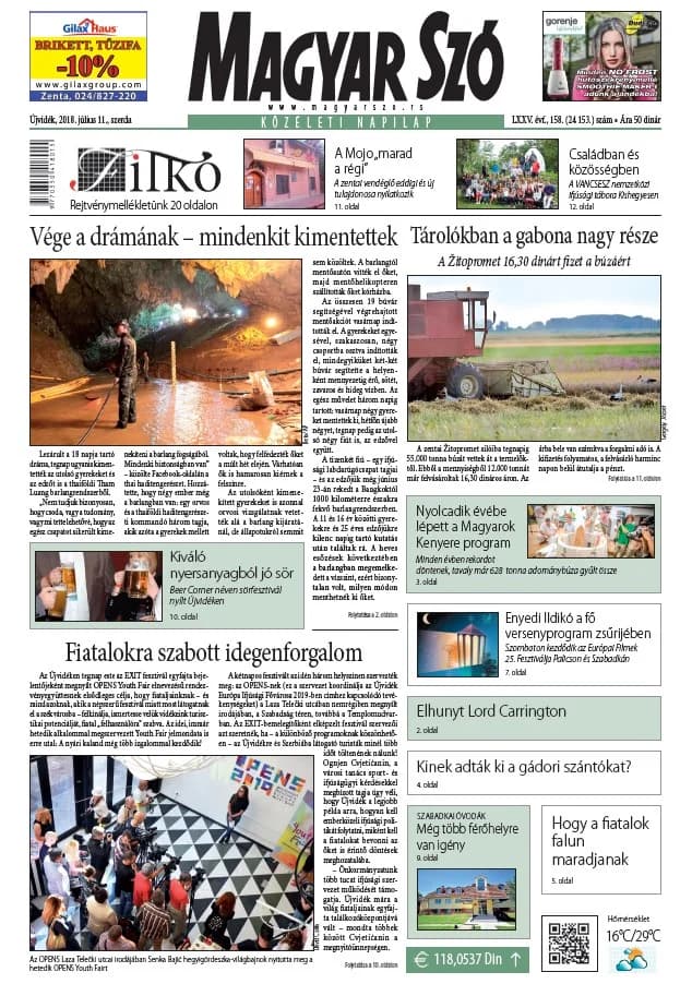 Magyar Szó, 75. évf. 2018. július 11. 158. sz. 1–16. oldal
