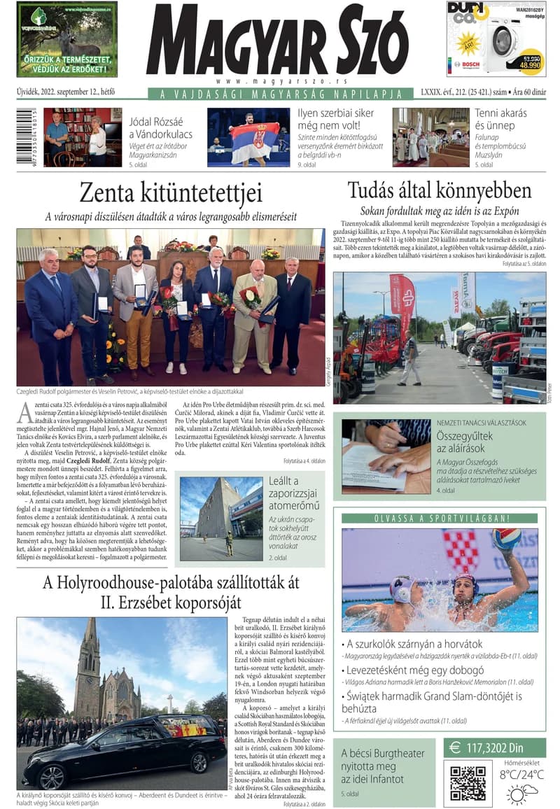 Magyar Szó, 79. évf. 2022. szeptember 12. 212. sz. 1–16. oldal