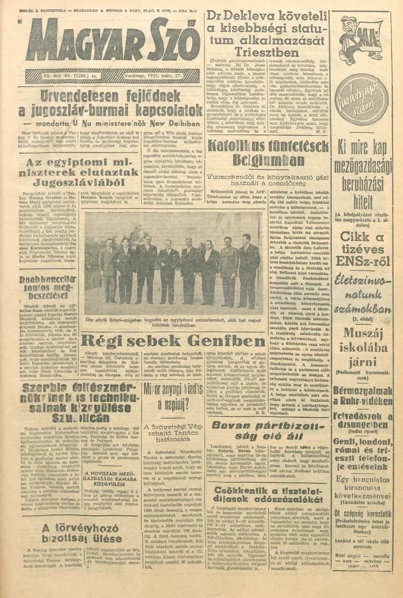 Magyar Szó, 12. évf. 1955. március 27. 84. sz. 1–10. oldal