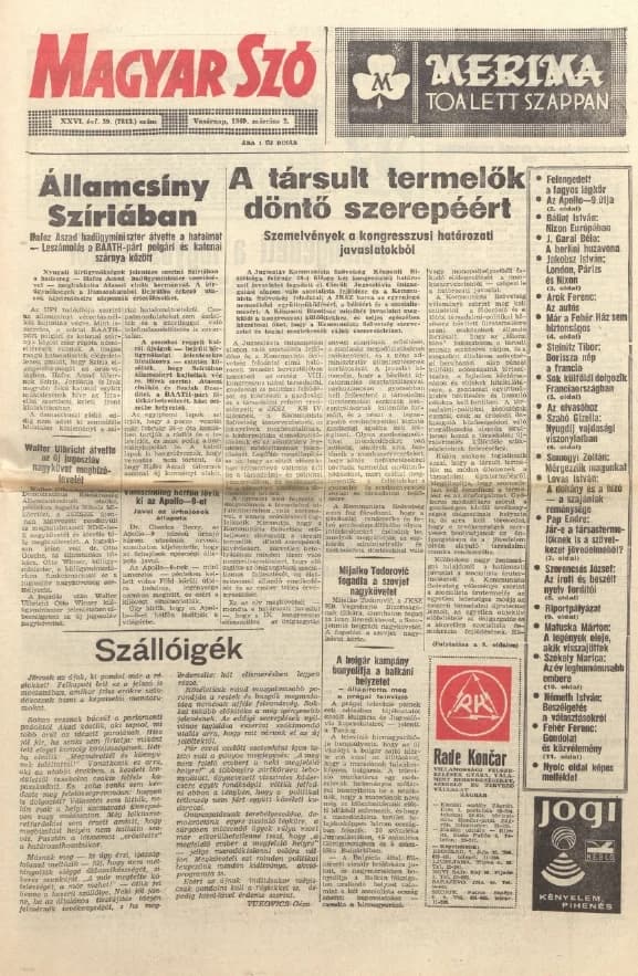 Magyar Szó, 26. évf. 1969. március 2. 59. sz. 1–32. oldal
