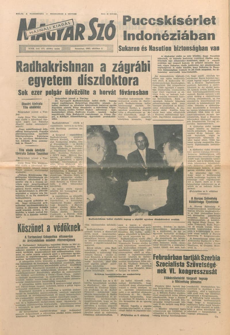 Magyar Szó, 22. évf. 1965. október 2. 271. sz. 1–12. oldal