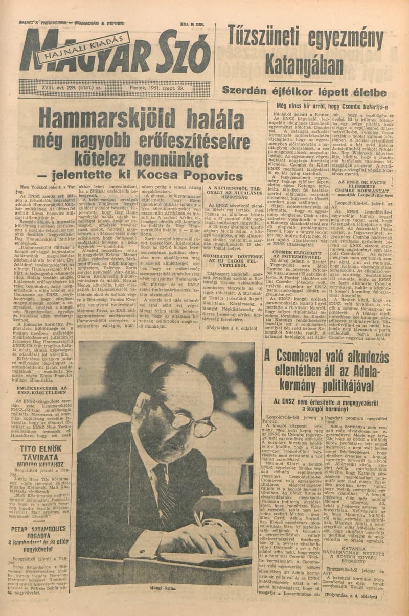 Magyar Szó, 18. évf. 1961. szeptember 22. 228. sz. 1–14. oldal