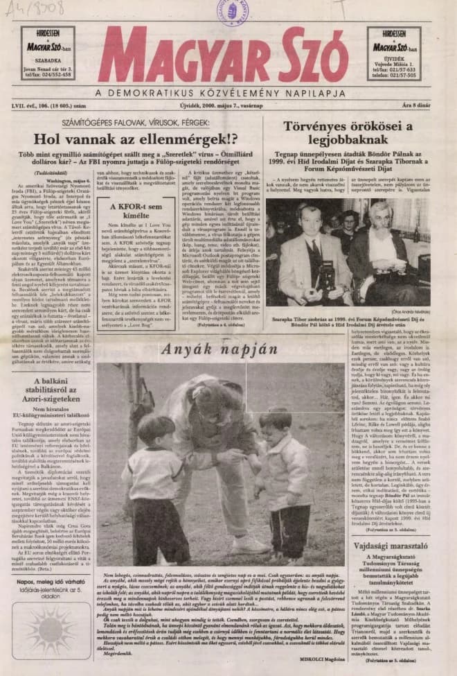 Magyar Szó, 57. évf. 2000. május 7. 106. sz. 1–24. oldal