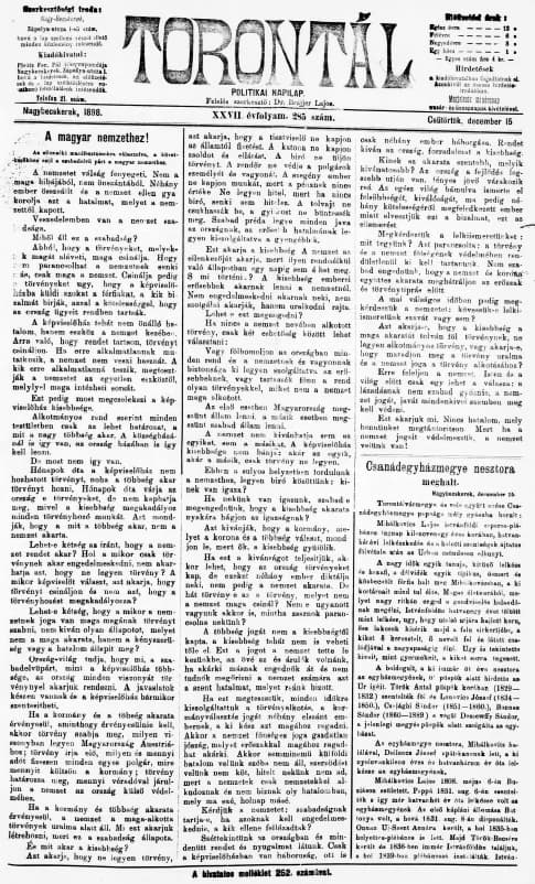 Torontál, 27. évf. 1898. december 15. 285. sz.