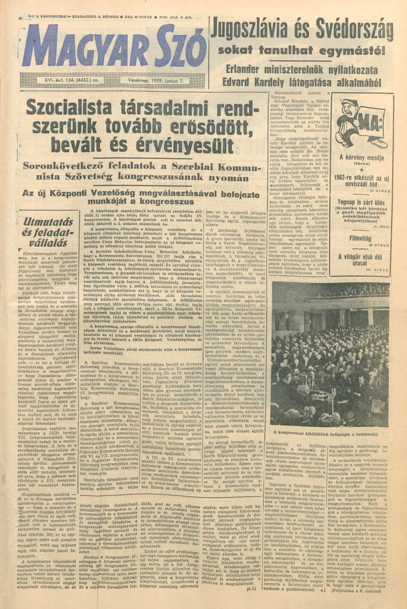 Magyar Szó, 16. évf. 1959. június 7. 134. sz. 1–26. oldal