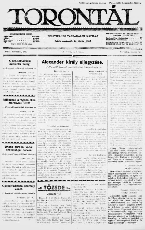 Torontál, 51. évf. 1922. január 12. 8. sz.
