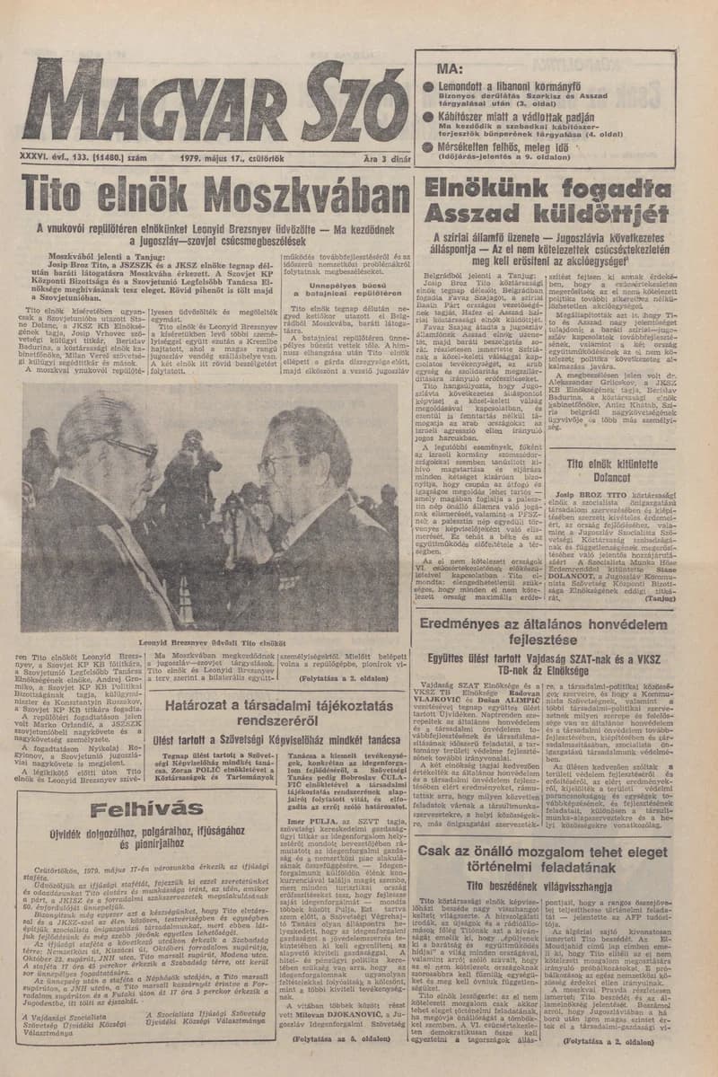 Magyar Szó, 36. évf. 1979. május 17. 133. sz. 1–28. oldal