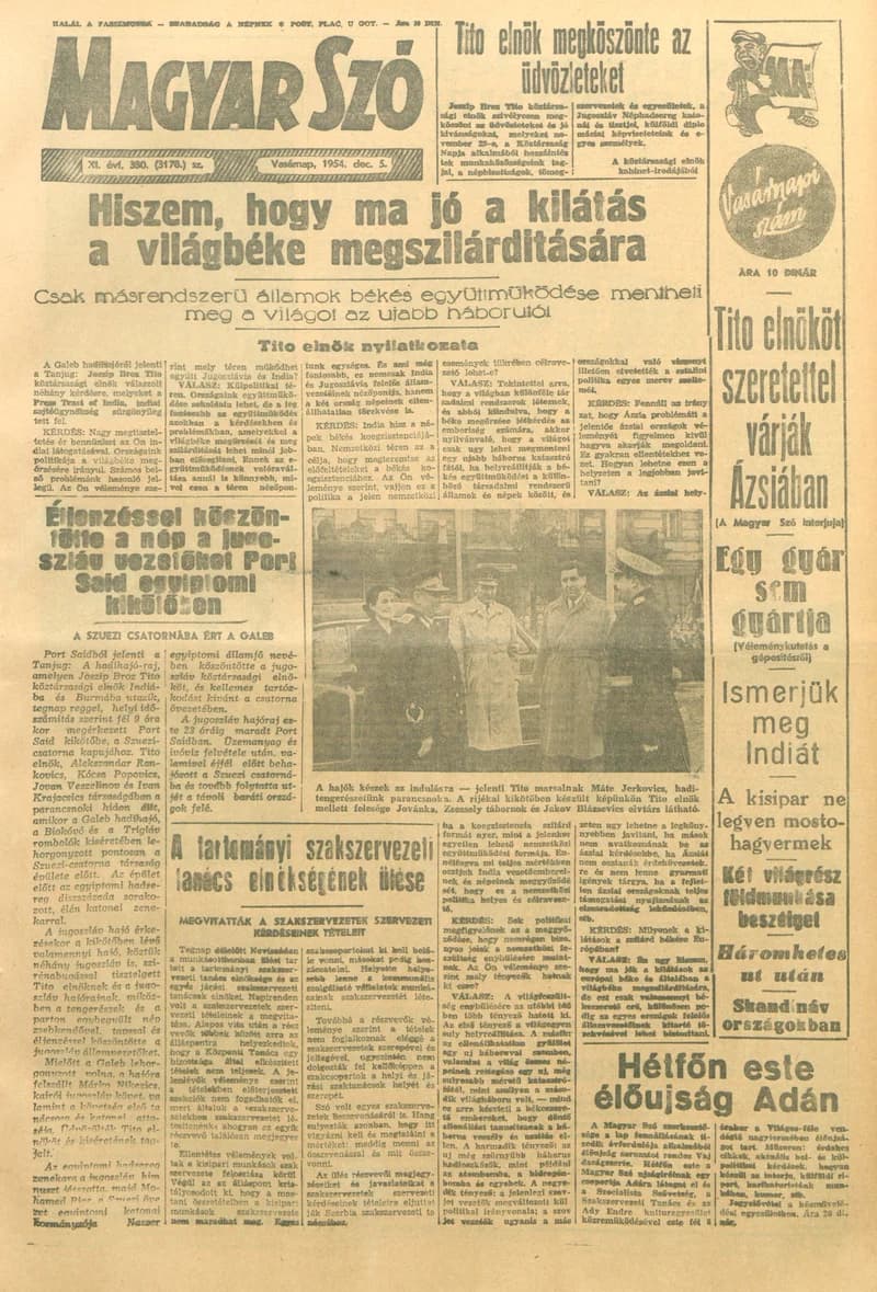 Magyar Szó, 11. évf. 1954. december 5. 330. sz. 1–14. oldal