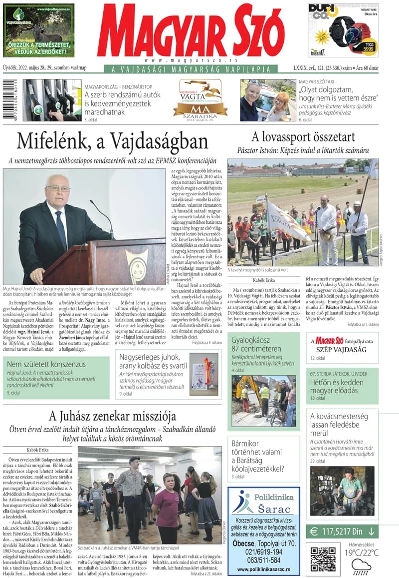 Magyar Szó, 79. évf. 2022. május 28. – 29. 121. sz. 1–32. oldal
