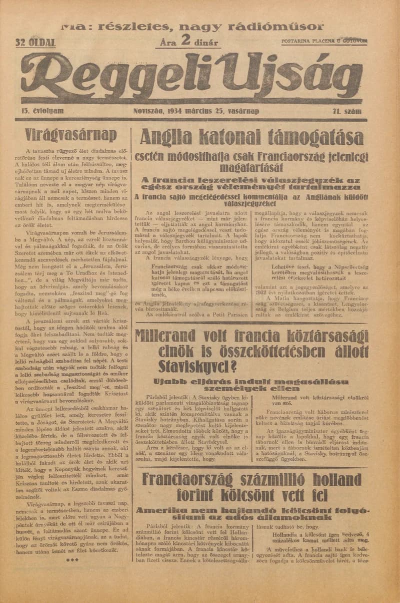 Reggeli Újság, 15. évf. 1934. március 25. 71. sz.