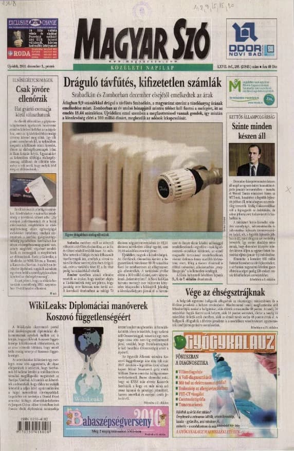 Magyar Szó, 67. évf. 2010. december 3. 283. sz. 1–20. oldal
