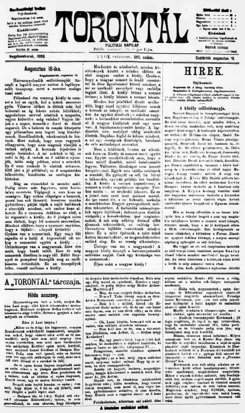 Torontál, 27. évf. 1898. augusztus 18. 187. sz.