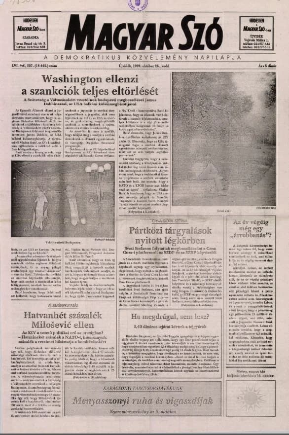 Magyar Szó, 56. évf. 1999. október 26. 207. sz. 1–16. oldal