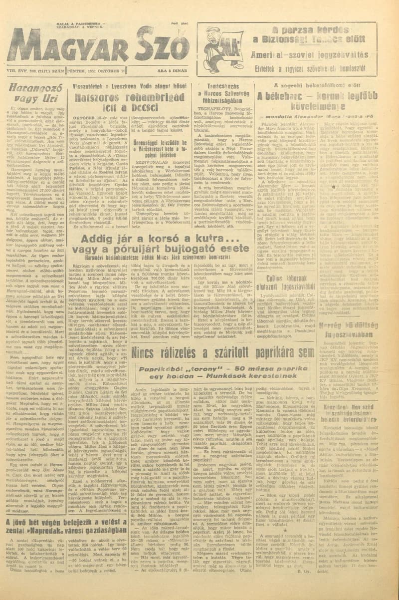 Magyar Szó, 8. évf. 1951. október 19. 248. sz. 1–4. oldal