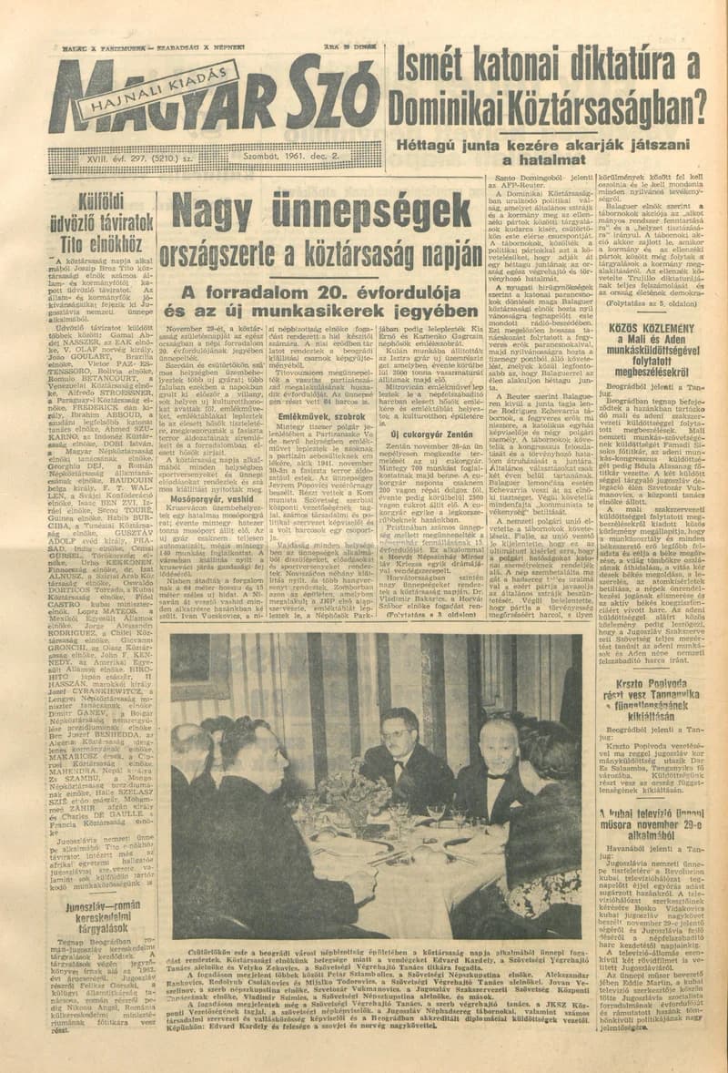 Magyar Szó, 18. évf. 1961. december 2. 297. sz. 1–12. oldal