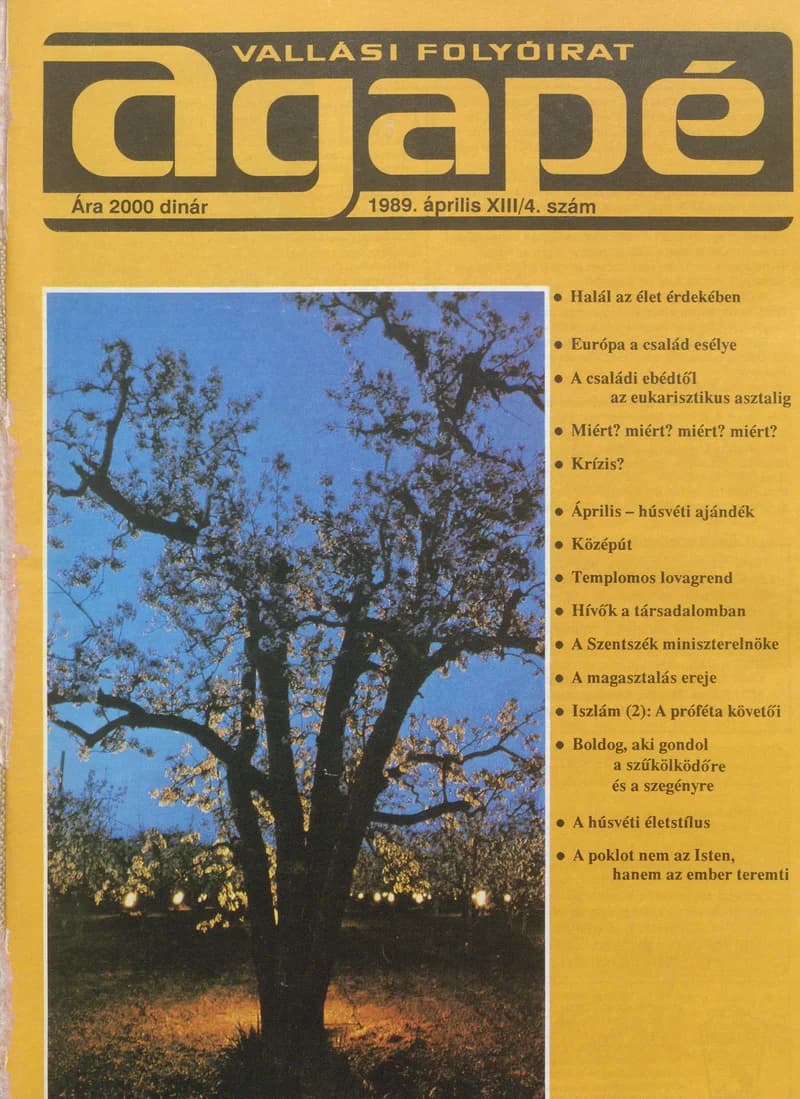 Agape, 13. évf. 1989. április. 4. sz.