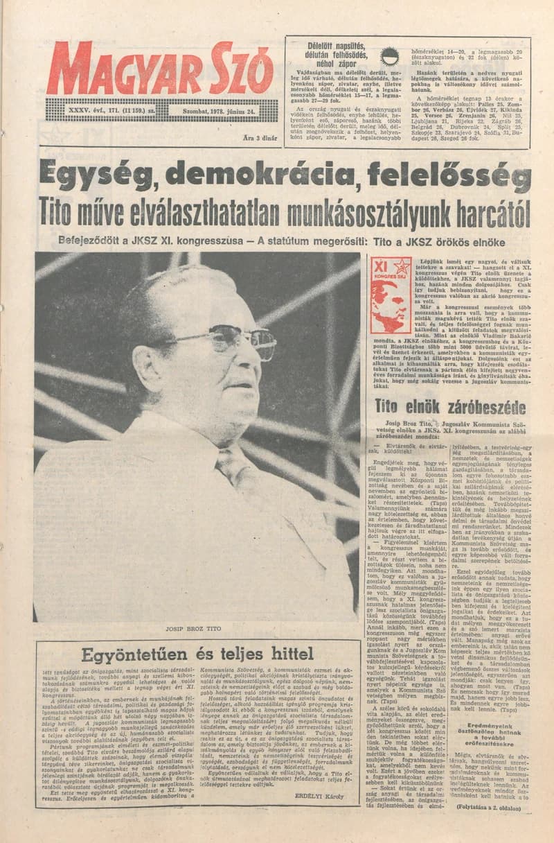 Magyar Szó, 35. évf. 1978. június 24. 171. sz. 1–28. oldal