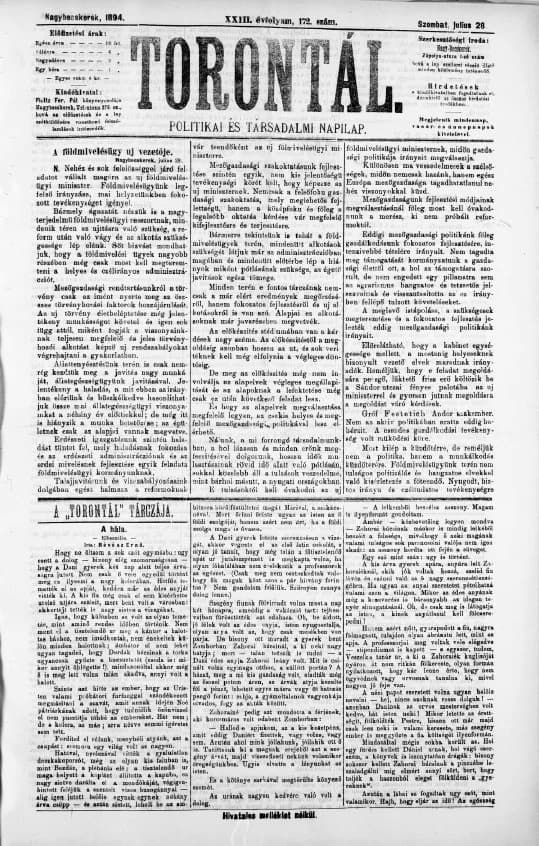 Torontál, 23. évf. 1894. július 28. 172. sz.