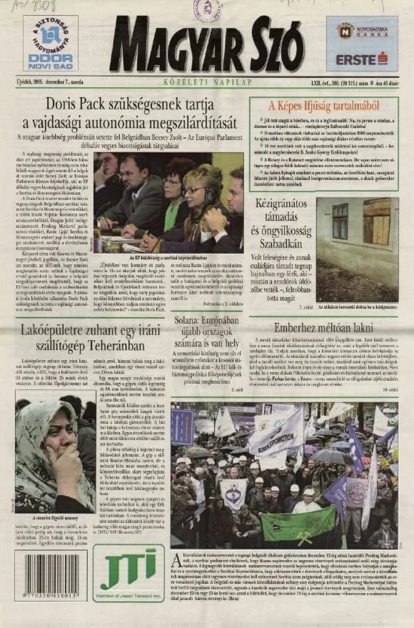 Magyar Szó, 62. évf. 2005. december 7. 288. sz. 1–20. oldal