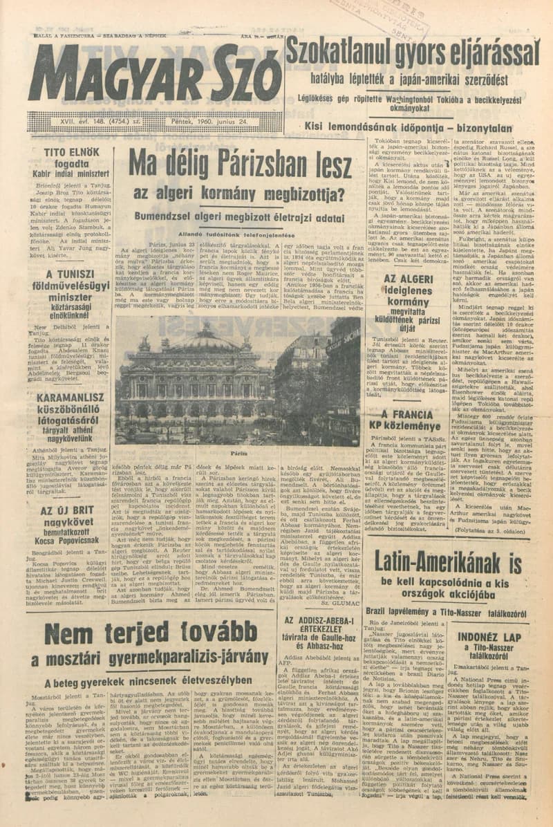 Magyar Szó, 17. évf. 1960. június 24. 148. sz. 1–12. oldal