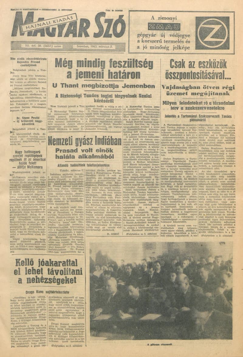 Magyar Szó, 20. évf. 1963. március 2. 59. sz. 1–12. oldal