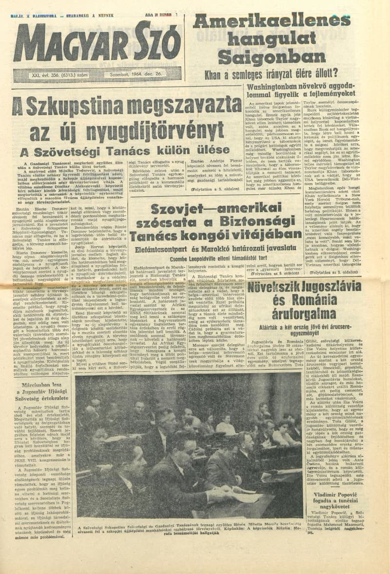 Magyar Szó, 21. évf. 1964. december 26. 356. sz. 1–12. oldal