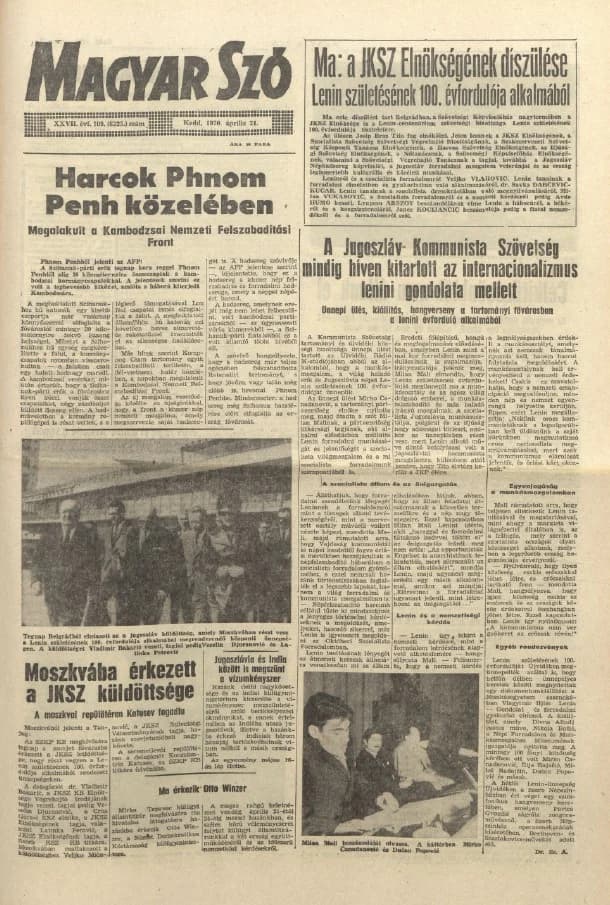 Magyar Szó, 27. évf. 1970. április 21. 109. sz. 1–16. oldal