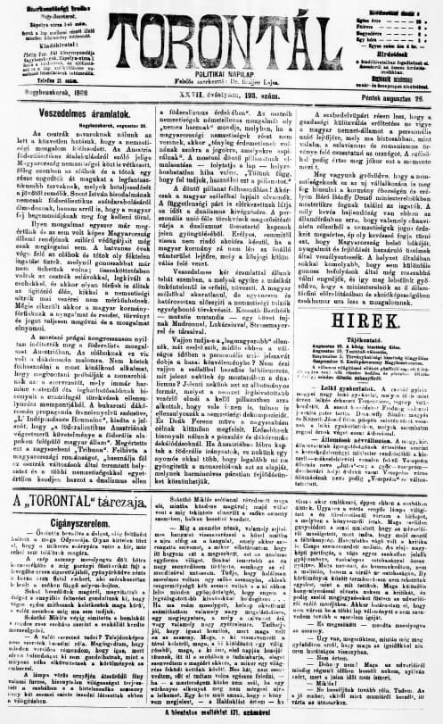 Torontál, 27. évf. 1898. augusztus 26. 193. sz.