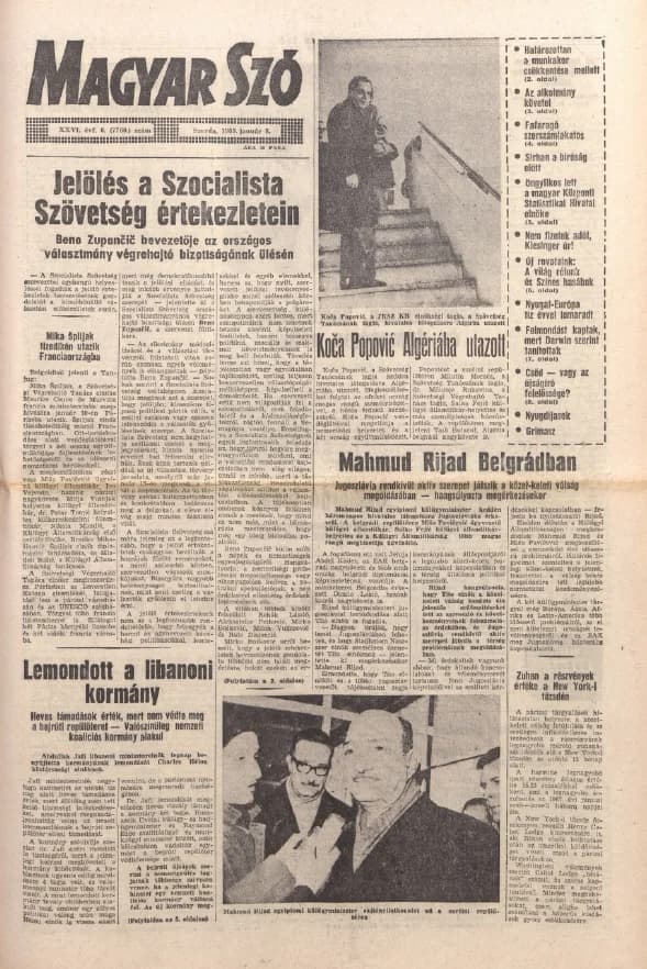 Magyar Szó, 26. évf. 1969. január 8. 6. sz. 1–16. oldal